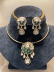 Moissanite Polki Hasli Choker Necklace Set