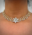 Elegant gold and diamond necklace 