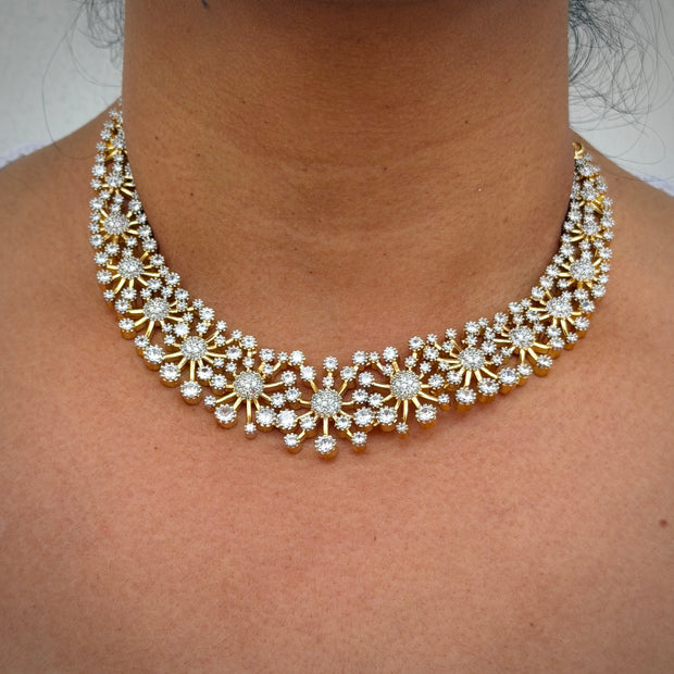 Gold and diamond necklace