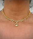 Gold necklace with a pendant 