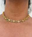 Gold necklace with gemstones 