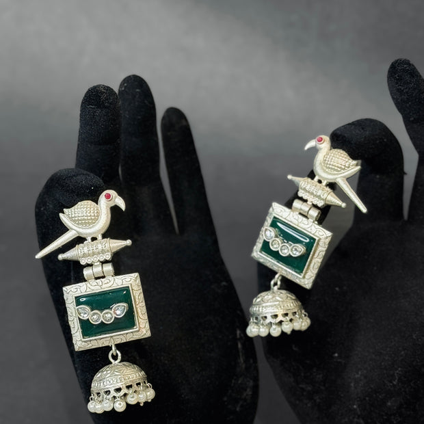 Pair of silver earrings