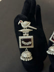 Silver bird-shaped earring 