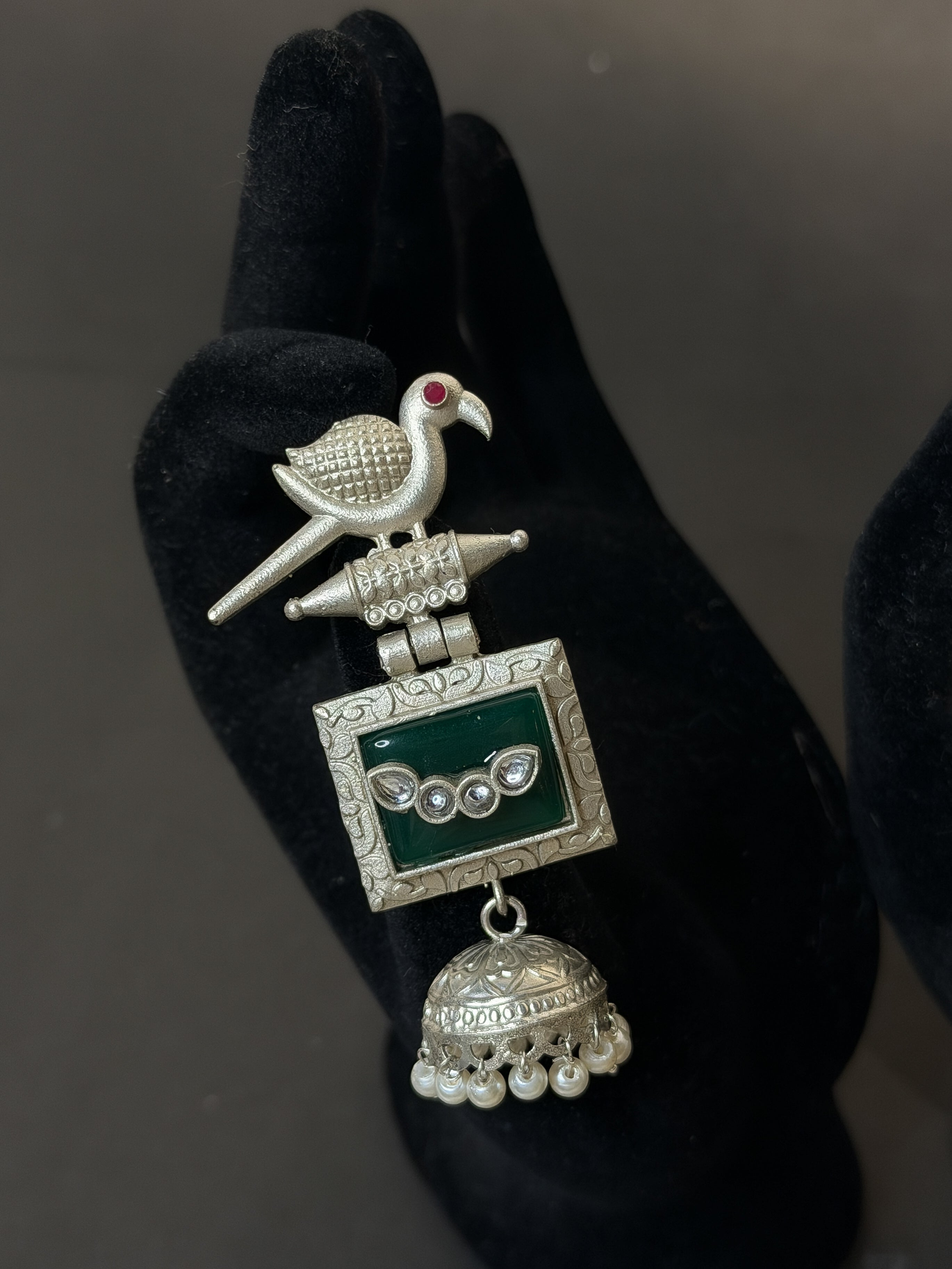 Decorative silver brooch 