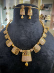 Regal Gold Statement Choker Necklace Set