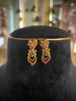 Floral Leave Ruby Emerald Necklace Set