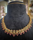Floral Leave Ruby Emerald Necklace Set