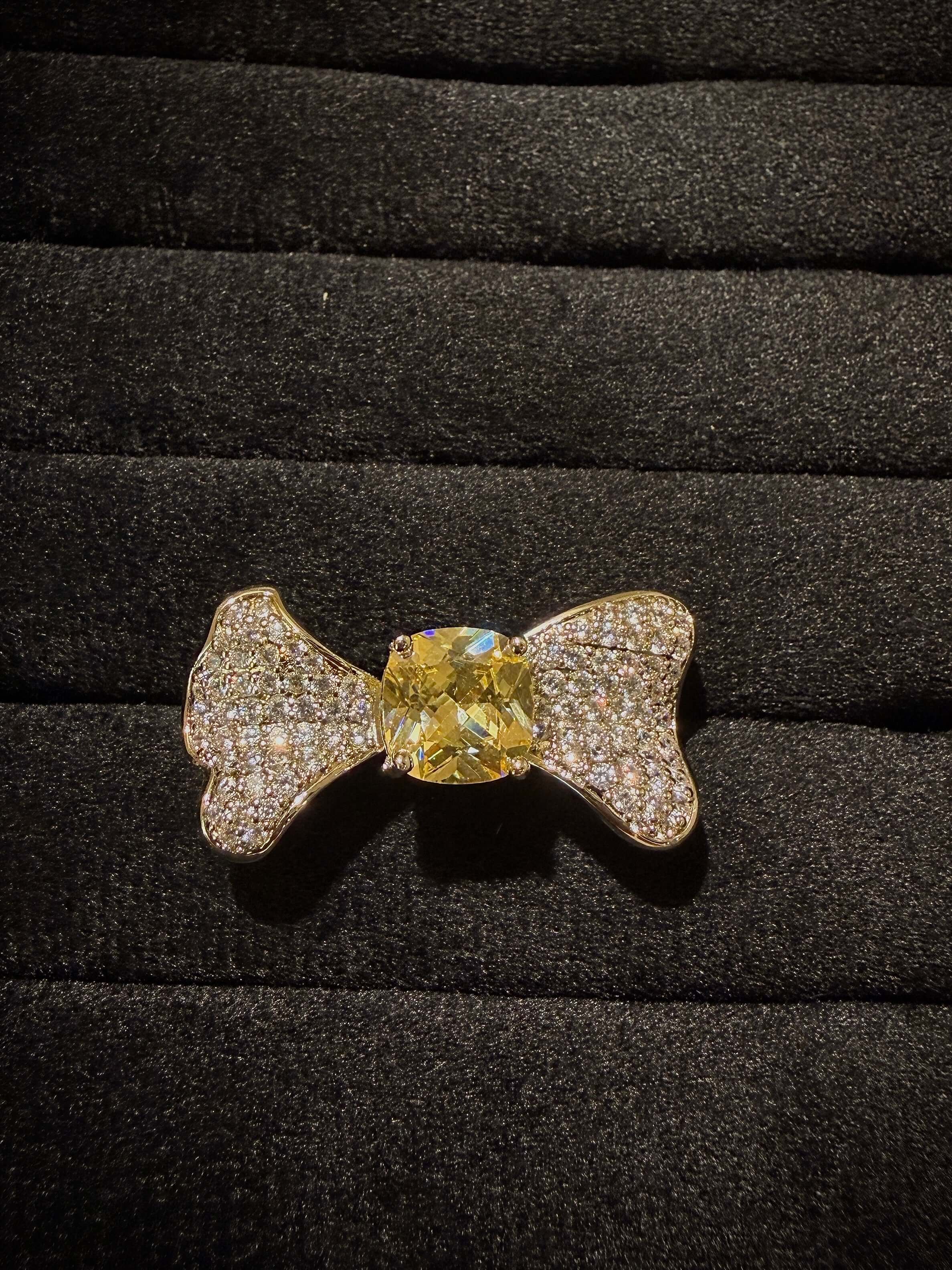 Fancy Bow Tie Crystal Designer Ring