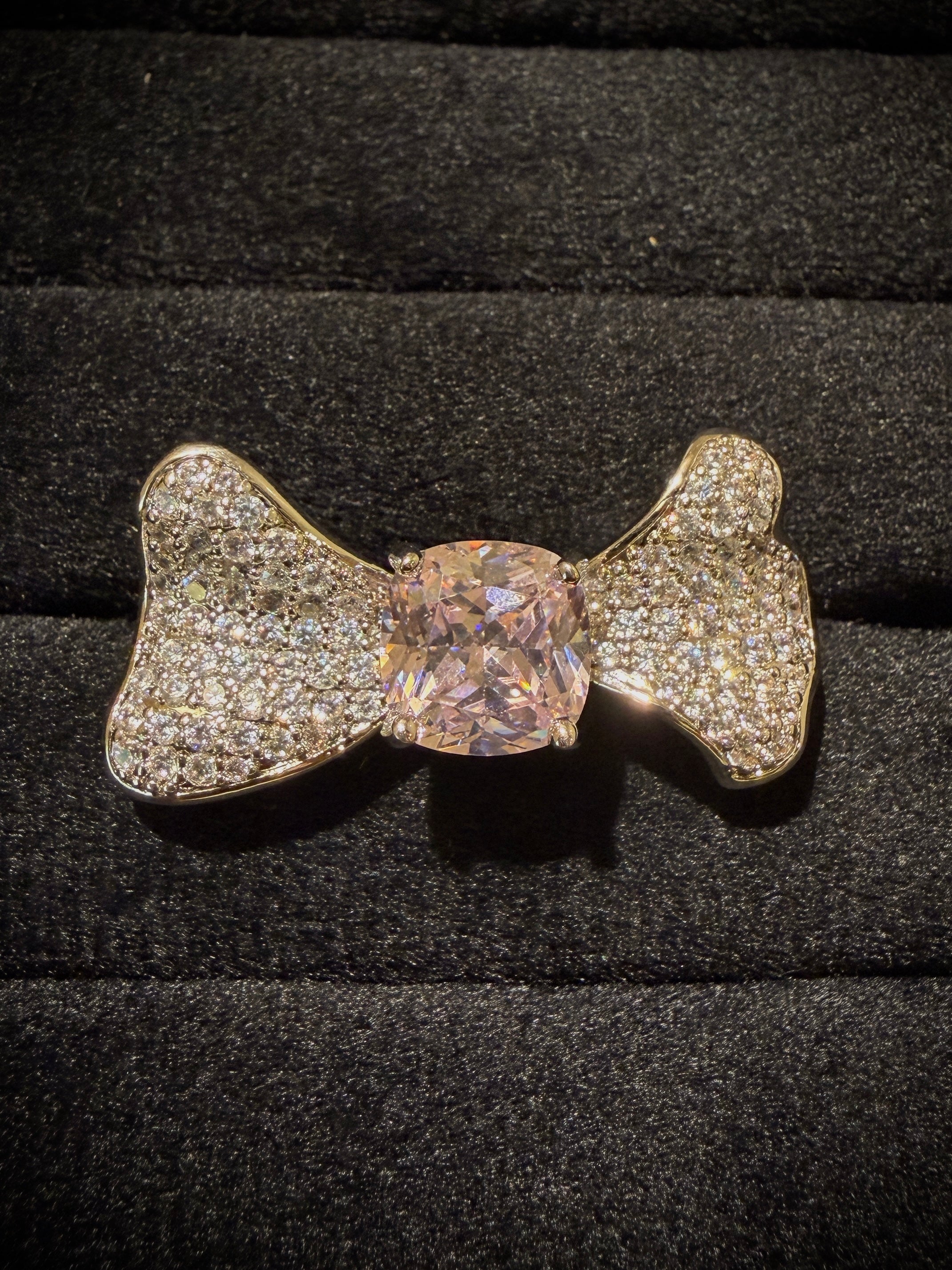 Fancy Bow Tie Crystal Designer Ring