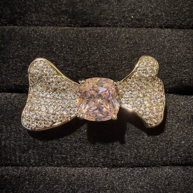 Fancy Bow Tie Crystal Designer Ring